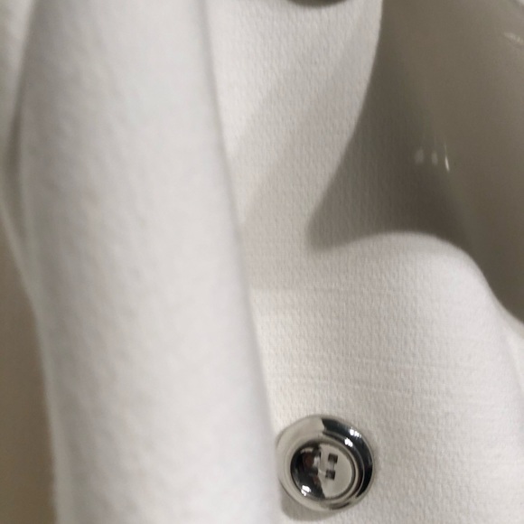 Tahari Cream Open Front 3/4 Sleeve Linen Jacket - Picture 5 of 8